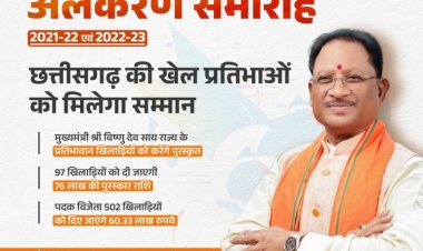 प्रदेश की खेल प्रतिभाओं के सम्मान में गुरुवार 29 अगस्त को राज्य खेल अलंकरण पुरस्कार समारोह आयोजित किया जाएगा।