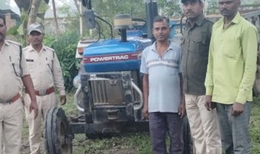 अवैध रेत परिवहन मामले में कार्रवाई:धमोखर परिक्षेत्र में ट्रैक्टर ट्राली जब्त, ड्राइवर गिरफ्तार