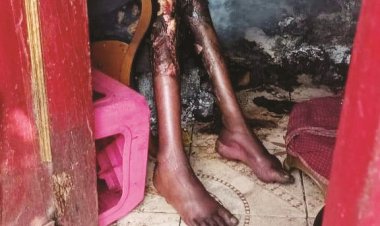 घर में आग तापते बुजुर्ग की जलकर मौत