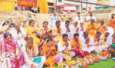 श्री राम दरबार, शनिदेव और पंचमुखी हनुमान के मंदिर का शिलापूजन