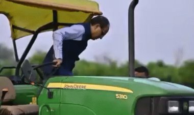 विदिशा में शिवराज ने अपने खेत में चलाया ट्रैक्टर:टमाटर की खेती के लिए तैयार की जमीन; बोले- सिर्फ मंत्री नहीं किसान भी हूं