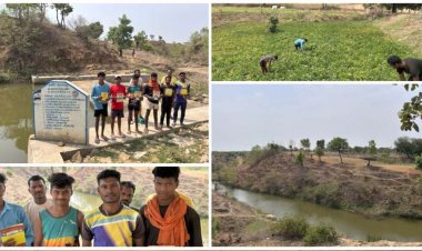 मोरघनिया नाला में बने चेक डेम से पानी को तरसते किसानों के चेहरे पर आई मुस्कान