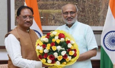 मुख्यमंत्री श्री विष्णु देव साय ने उपराष्ट्रपति श्री सी. पी. राधाकृष्णन से की सौजन्य भेंट