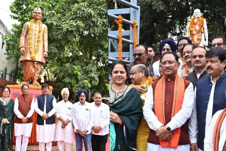 मुख्यमंत्री श्री विष्णुदेव साय ने राष्ट्रपिता महात्मा गांधी और पूर्व प्रधानमंत्री श्री लाल बहादुर शास्त्री की प्रतिमा पर किया माल्यार्पण.