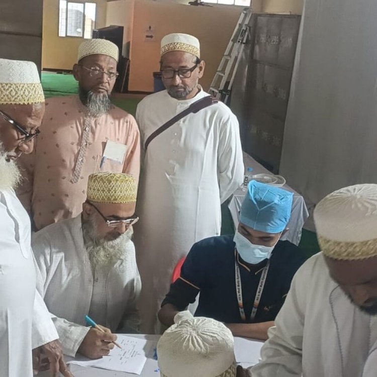 बुरहानपुर में दाऊदी बोहरा समाज का स्वास्थ्य शिविर शुरू:मुंबई सैफी अस्पताल की टीम ने की जांच, पहले दिन 500 पंजीयन